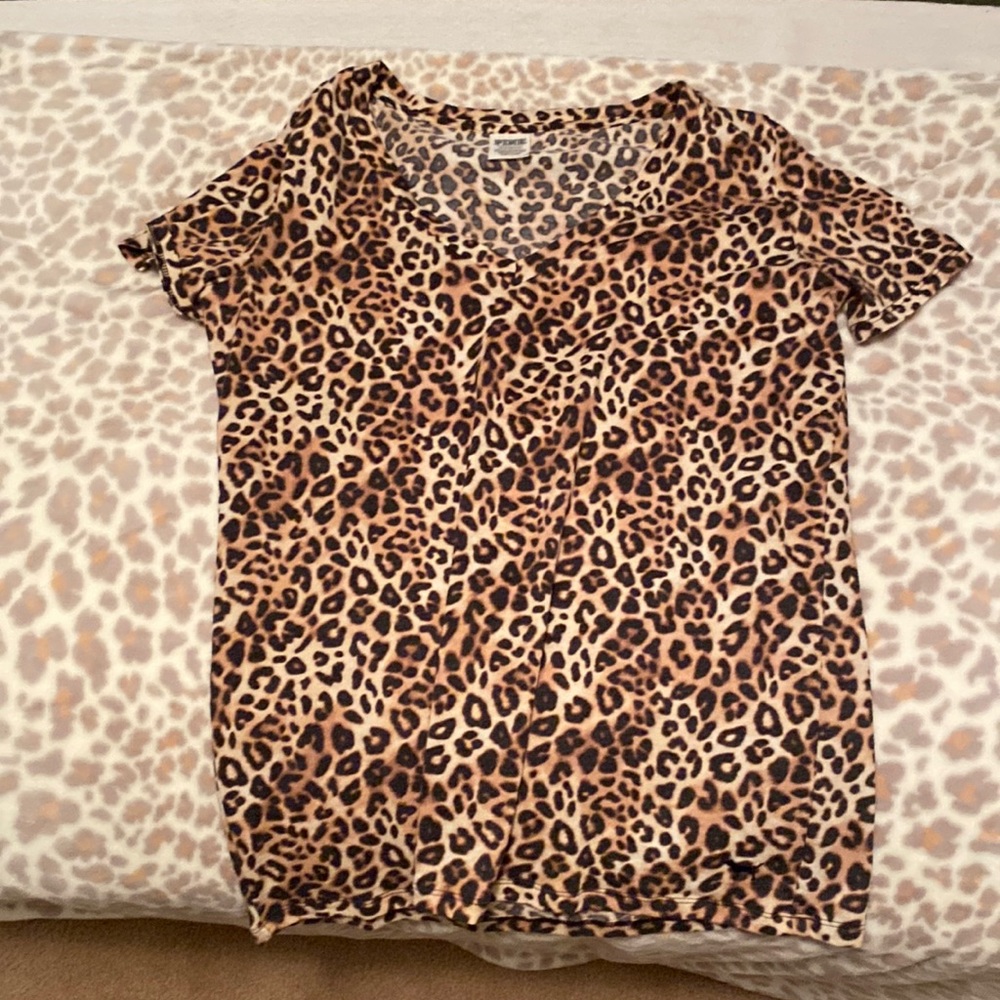 PINK Lepard Print Tee